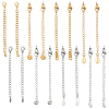16Pcs 8 Styles 304 Stainless Steel Chain Extender STAS-ME0003-36-1