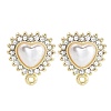 Alloy Glass Rhinestone and Plastic Imitation Pearl Stud Earring Finding Accessories FIND-U006-10G-1