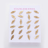 304 Stainless Steel Stud Earrings EJEW-L227-013G-1