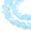 Imitation Jade Bicone Frosted Glass Bead Strands LS-EGLA-A039-J6mm-MB03-2