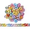 Opaque Spray Painted Acrylic Linking Rings OACR-S036-001A-I-2-1