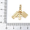 Rack Plating Brass Clear Cubic Zirconia European Dangle Charms KK-P287-18A-G-3