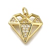 Brass Micro Pave Cubic Zirconia Pendants ZIRC-I070-027G-1