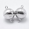 Rhodium Plated 925 Sterling Silver Magnetic Clasps STER-F037-098P-9.5mm-2