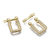 Brass Micro Pave Clear Cubic Zirconia D-Ring Anchor Shackle Clasps ZIRC-S066-051-NF-3