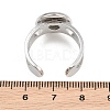 Hollow Heart 304 Stainless Steel Cuff Ring Components SA-CBA82C8-02C-P-3