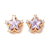 Brass Micro Pave Lilac Cubic Zirconia Beads CU-CBAEC99-34G-02-1