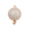 Brass Micro Pave Clear Cubic Zirconia Box Clasps CU-CBA8324-01RG-1
