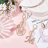 2Pcs 2 Style Alloy Rhinestone Keychain Sets KEYC-WR0001-01M-2