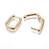Brass Huggie Hoop Earrings LS-EJEW-L234-61-G-1