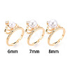 Crown Brass Micro Pave Clear Cubic Zirconia Adjustable Ring Settings KK-T076-29G-4