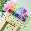 540Pcs 18 Style Spray Painted ABS Plastic Imitation Pearl Beads OACR-YW0001-35B-5