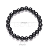 Synthetic Black Stone Beaded Stretch Bracelets B072-3-2