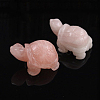 Natural Rose Quartz Carved Healing Tortoise Figurines DJEW-PW0012-031B-01-1