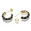 Brass Stud Earrings EJEW-S209-10A-3