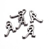 Gunmetal Plated Alloy Letter Pendants PALLOY-J718-01B-A-2