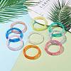 9Pcs 9 Color Candy Color Acrylic Curved Tube Chunky Stretch Bracelets Set for Women BJEW-JB08134-2