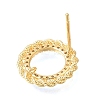 Brass Micro Pave Cubic Zirconia Stud Earring Findings with Loops CU-CBA1682-04G-2