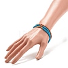 3Pcs 3 Style Natural Wood & Synthetic Turquoise(Dyed) & Hematite Stretch Bracelets Set BJEW-JB07994-3