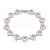 Brass Pave Cubic Zirconia Heart Tennis Bracelets for Women KK-CBA68DA-09P-02-4