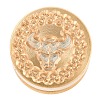 Golden Tone Round Wax Seal Brass Stamp Heads AJEW-S087-02G-03-2