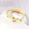 Brass Pave Cubic Zirconia Cuff Open Rings CU-CBACDF6-09G-03-2