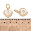 Brass Micro Pave Clear Cubic Zirconia Pendants KK-CBA61F8-06G-3