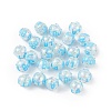 UV Plating Rainbow Iridescent Crackle Acrylic Enamel Beads OACR-I003-07-4