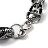 Retro Alloy Skull Snake Link Chain Bracelets for Women Men BJEW-L684-009AS-3