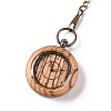 Ebony Wood Pocket Watch with Brass Curb Chain and Clips WACH-D017-A12-03AB-2