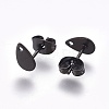 304 Stainless Steel Stud Earring Findings Ion Plating(IP) STAS-O119-11B-B-2