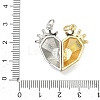 Valentine's Day Brass Micro Pave Clear Cubic Zirconia Split Pendants KK-A293-28B-G-3