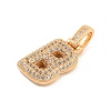 Brass Micro Pave Clear Cubic Zirconia Pendants KK-B099-01G-B-2