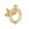 Brass Crystal Rhinestone Letter Links Connector Charms KK-S395-06G-O-1