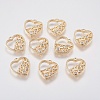 Brass Micro Pave Cubic Zirconia Charms KK-A144-040G-1