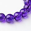 Drawbench Transparent Glass Round Beads Strands X-GLAD-Q012-8mm-16-1