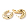 Brass Pave Cubic Zirconia Hoop Earrings for Women EJEW-M258-06G-A-2