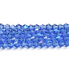 Transparent Electroplate Glass Beads Strands EGLA-A039-T4mm-L07-1