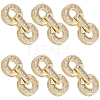 6 Sets Brass Pave Clear Cubic Zirconia Fold Over Clasps KK-BBC0021-36-1