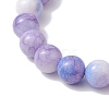 2Pcs 2 Colors 10.5mm Round Opaque Crackle Glass Beaded Stretch Bracelet Sets BJEW-MZ00081-5