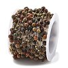 Natural Picasso Stone & 304 Stainless Steel Beads Link Chains CHS-K021-08A-10-2