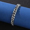 304 Stainless Steel Cuban Link Chain Bracelets for Men BJEW-Z081-01P-03-3