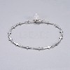 304 Stainless Steel Cross Link Anklets AJEW-AN00254-05-1