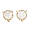Brass Micro Pave Clear Cubic Zirconia Chandelier Component Links CU-CBA5585-03G-05-1