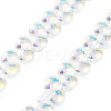 Electroplate Triangle Glass Beads Strands EGLA-A036-11A-AB01-2