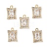 Brass Micro Pave Clear Cubic Zirconia Charms KK-E068-VF224-4