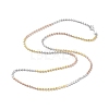 Segmented Multi-color 925 Sterling Silver Ball Chain Necklace for Women NJEW-A014-04-2