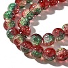 Christmas Theme Crackle Glass Beads Strands CCG-C002-8mm-12-3