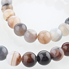 Dyed & Heated Natural Striped Agate/Banded Agate Round Beads Strands G-E230-01-8mm-1