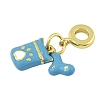 2Pcs 2 Colors Brass Enamel European Dangle Charms KK-FS0001-82-2